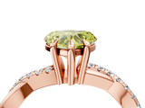 Rose gold Fancy Yellow Heart  Cut Twist Band Solitaire Diamond Ring with Pavé Setting_7