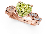 Rose gold Fancy Yellow Heart  Cut Twisted Pavé Band Solitaire Ring with Four-Prong Setting_56