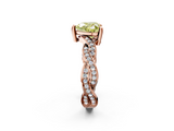 Rose gold Fancy Yellow Heart  Cut Twisted Pavé Band Solitaire Ring with Four-Prong Setting_57