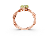 Rose gold Fancy Yellow Heart  Cut Twisted Pavé Band Solitaire Ring with Four-Prong Setting_58