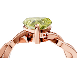 Rose gold Fancy Yellow Heart  Cut Twisted Pavé Band Solitaire Ring with Four-Prong Setting_59
