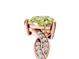 Rose gold Fancy Yellow Heart  Cut Twisted Pavé Band Solitaire Ring with Four-Prong Setting_60