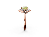Rose gold Fancy Yellow Heart  Diamond Cluster Halo Ring with Solitaire Band and Four-Prong Setting_21