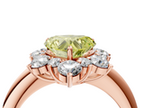 Rose gold Fancy Yellow Heart  Diamond Cluster Halo Ring with Solitaire Band and Four-Prong Setting_23