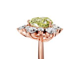 Rose gold Fancy Yellow Heart  Diamond Cluster Halo Ring with Solitaire Band and Four-Prong Setting_24