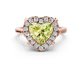 Rose gold Fancy Yellow Heart  Diamond Cluster Halo Solitaire with Four-Prong Setting_77