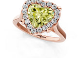 Rose gold Fancy Yellow Heart  Diamond Cluster Halo Solitaire with Four-Prong Setting_78