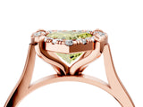 Rose gold Fancy Yellow Heart  Diamond Cluster Halo Solitaire with Four-Prong Setting_81