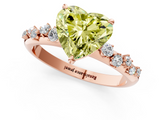 Rose gold Fancy Yellow Heart  Diamond Cluster Prong-Set Solitaire Ring_25