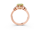 Rose gold Fancy Yellow Heart  Diamond Floral Cluster Ring with Solitaire Band and Prong Setting_51