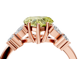 Rose gold Fancy Yellow Heart  Diamond Floral Cluster Ring with Solitaire Band and Prong Setting_52