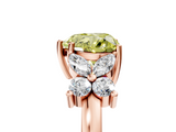 Rose gold Fancy Yellow Heart  Diamond Floral Cluster Ring with Solitaire Band and Prong Setting_53
