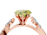 Rose gold Fancy Yellow Heart  Diamond Floral Vine Solitaire Engagement Ring_7