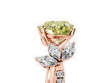 Rose gold Fancy Yellow Heart  Diamond Floral Vine Solitaire Engagement Ring_8