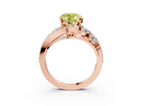 Rose gold Fancy Yellow Heart  Diamond Halo Ring with Marquise and Pavé Band in Prong Setting_72