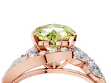 Rose gold Fancy Yellow Heart  Diamond Halo Ring with Marquise and Pavé Band in Prong Setting_73