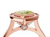 Rose gold Fancy Yellow Heart  Diamond Halo Ring with Milgrain Frame and Pavé Band_64