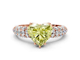 Rose gold Fancy Yellow Heart  Diamond Pavé Band Solitaire Ring with Four-Prong Setting_49