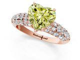 Rose gold Fancy Yellow Heart  Diamond Pavé Band Solitaire Ring with Four-Prong Setting_50
