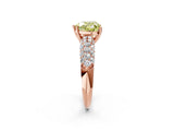 Rose gold Fancy Yellow Heart  Diamond Pavé Band Solitaire Ring with Four-Prong Setting_51