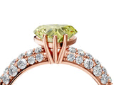 Rose gold Fancy Yellow Heart  Diamond Pavé Band Solitaire Ring with Four-Prong Setting_53