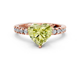 Rose gold Fancy Yellow Heart  Diamond Pavé Band Solitaire with Four-Prong Setting_212