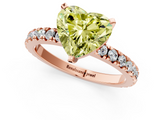 Rose gold Fancy Yellow Heart  Diamond Pavé Band Solitaire with Four-Prong Setting_213