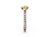 Rose gold Fancy Yellow Heart  Diamond Pavé Band Solitaire with Four-Prong Setting_214