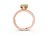 Rose gold Fancy Yellow Heart  Diamond Pavé Band Solitaire with Four-Prong Setting_215