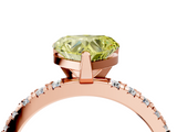 Rose gold Fancy Yellow Heart  Diamond Pavé Band Solitaire with Four-Prong Setting_216