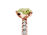 Rose gold Fancy Yellow Heart  Diamond Pavé Band Solitaire with Four-Prong Setting_217