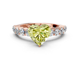 Rose gold Fancy Yellow Heart  Diamond Pavé Band Solitaire with Four-Prong Setting_3