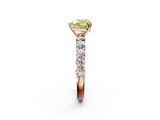 Rose gold Fancy Yellow Heart  Diamond Pavé Band Solitaire with Four-Prong Setting_5