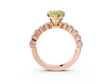 Rose gold Fancy Yellow Heart  Diamond Pavé Band Solitaire with Four-Prong Setting_6