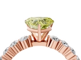 Rose gold Fancy Yellow Heart  Diamond Pavé Band Solitaire with Four-Prong Setting_7