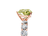 Rose gold Fancy Yellow Heart  Diamond Pavé Band Solitaire with Four-Prong Setting_8