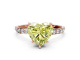 Rose gold Fancy Yellow Heart  Diamond Pavé Band with Six-Prong Setting_27