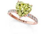 Rose gold Fancy Yellow Heart  Diamond Pavé Band with Six-Prong Setting_28