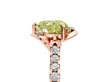 Rose gold Fancy Yellow Heart  Diamond Pave Band with Floral Prong Setting_32