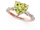 Rose gold Fancy Yellow Heart  Diamond Prong Set Engagement Ring with Pave Band_183
