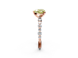 Rose gold Fancy Yellow Heart  Diamond Prong Set Engagement Ring with Pave Band_184