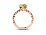 Rose gold Fancy Yellow Heart  Diamond Prong Set Engagement Ring with Pave Band_185