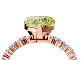 Rose gold Fancy Yellow Heart  Diamond Prong Set Engagement Ring with Pave Band_186