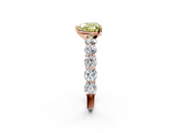 Rose gold Fancy Yellow Heart  Diamond Prong Setting with Side Stones on a Pave Band_137
