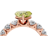 Rose gold Fancy Yellow Heart  Diamond Prong Setting with Side Stones on a Pave Band_139