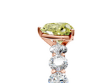 Rose gold Fancy Yellow Heart  Diamond Prong Setting with Side Stones on a Pave Band_140