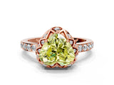 Rose gold Fancy Yellow Heart  Diamond Solitaire Ring with Shared Prong Pavé Band_54