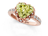 Rose gold Fancy Yellow Heart  Diamond Solitaire Ring with Shared Prong Pavé Band_55