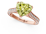 Rose gold Fancy Yellow Heart  Diamond Solitaire with Pave Band and Six-Prong Setting_21