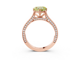Rose gold Fancy Yellow Heart  Diamond Solitaire with Pave Band and Six-Prong Setting_23